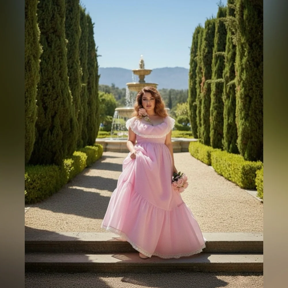 Selkie | The Pink Ice Cream Gingham Romance Novel Gown | Size XL - Picture 5 of 6